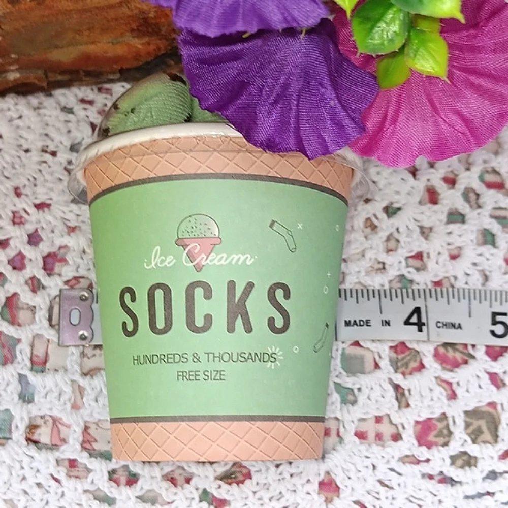 🆕️LAST 1🎉MINT CHOCOLATE CHIP ICE CREAM CREW SOCKS 1 PAIR  IN 